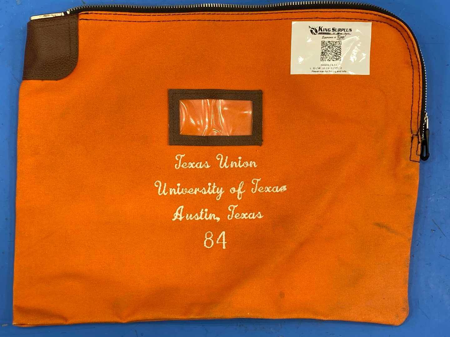 Vintage Bank Bag Rifkin Safety w/ Arcolock15"x12" (Orange) No Key