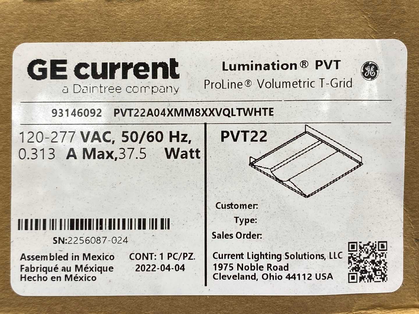 GE Lumination PVT  PVT22A04XMM8XXVQLTWHTE 93146092