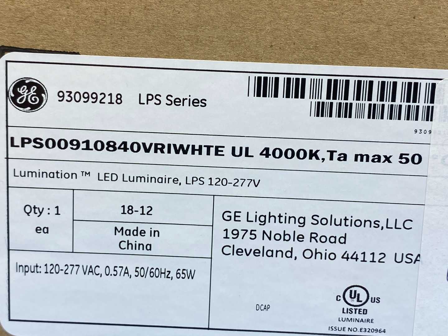GE LED Lumination Pendant LPS Series LPS00910840VRIWHTE UL 4000K  93099218