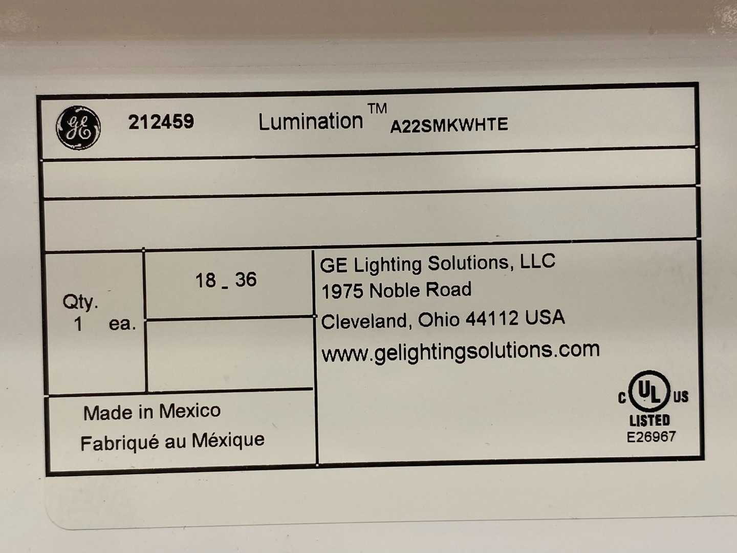 GE Lumination A22SMKWHTE   212459 Mounting Frame / Kit