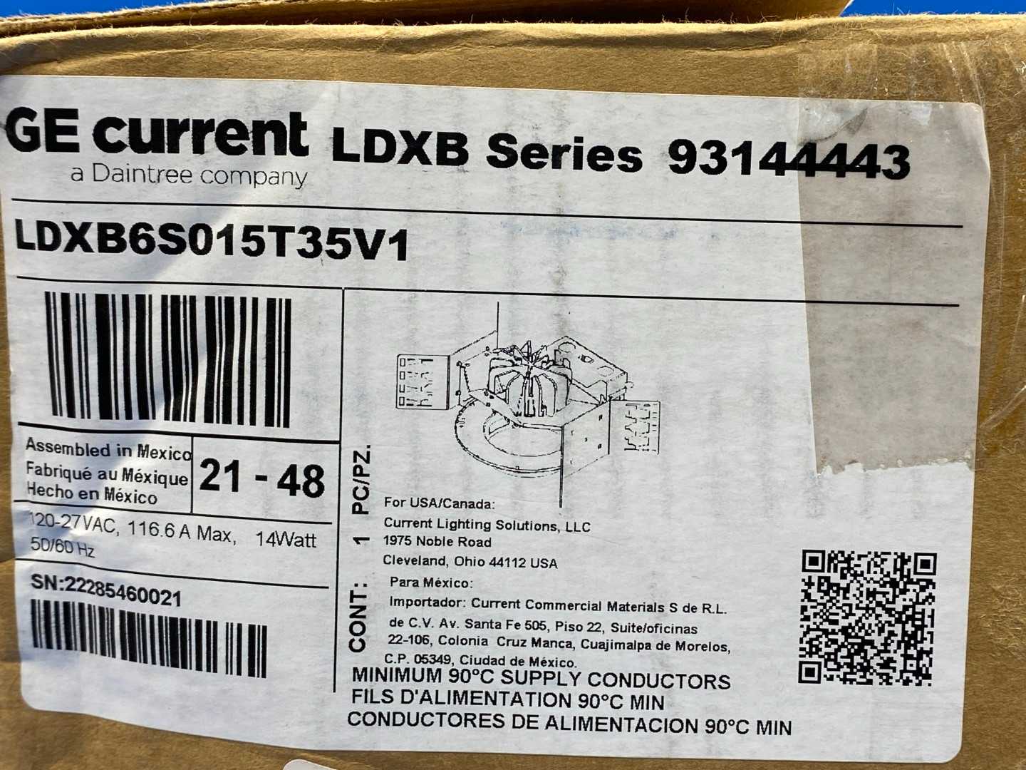 GE Current Lumination LDX Series Square LED Housing  LDXB6S015T35V1    93144443