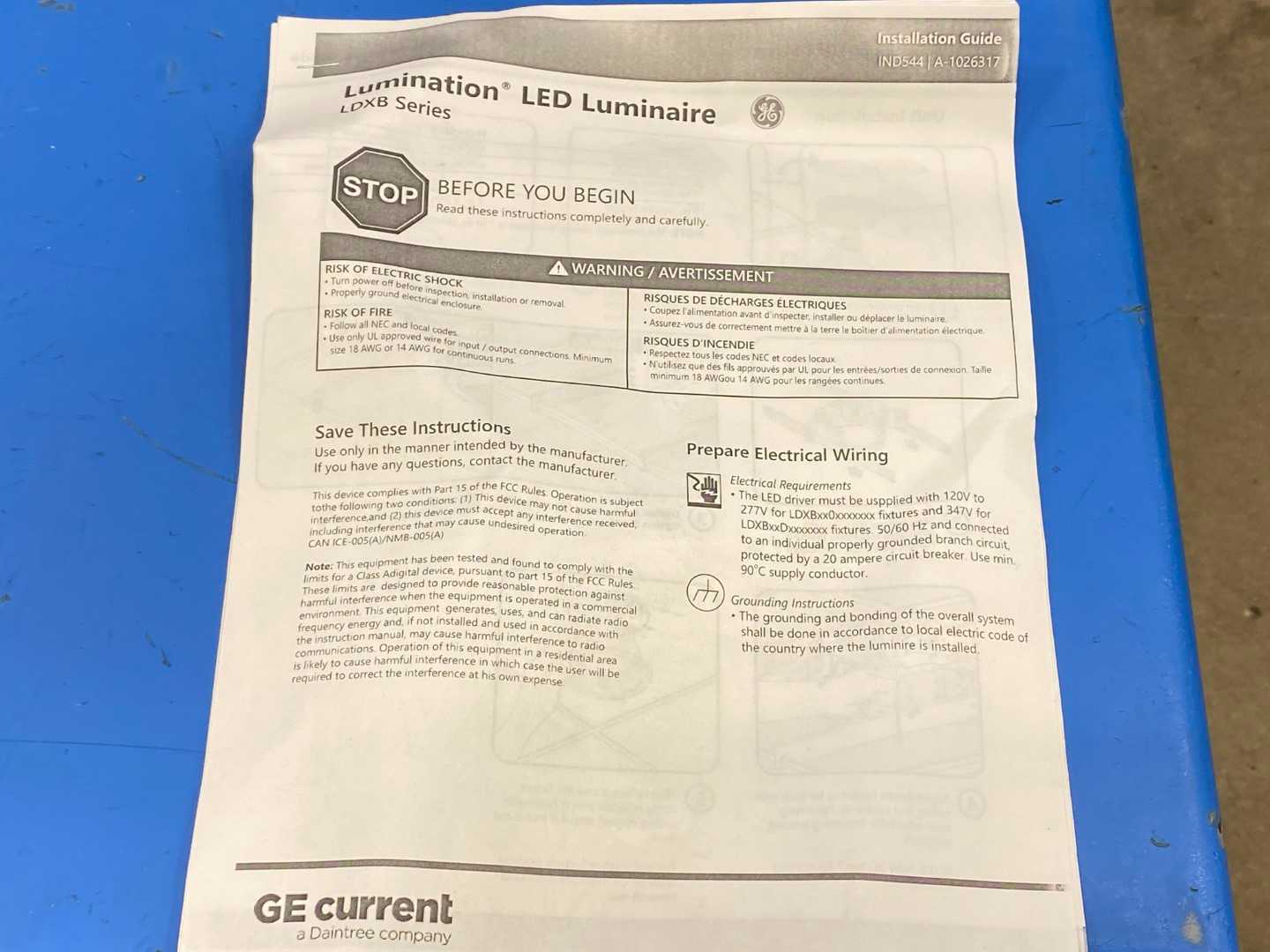 GE Current Lumination LDX Series Square LED Housing  LDXB6S015T35V1    93144443