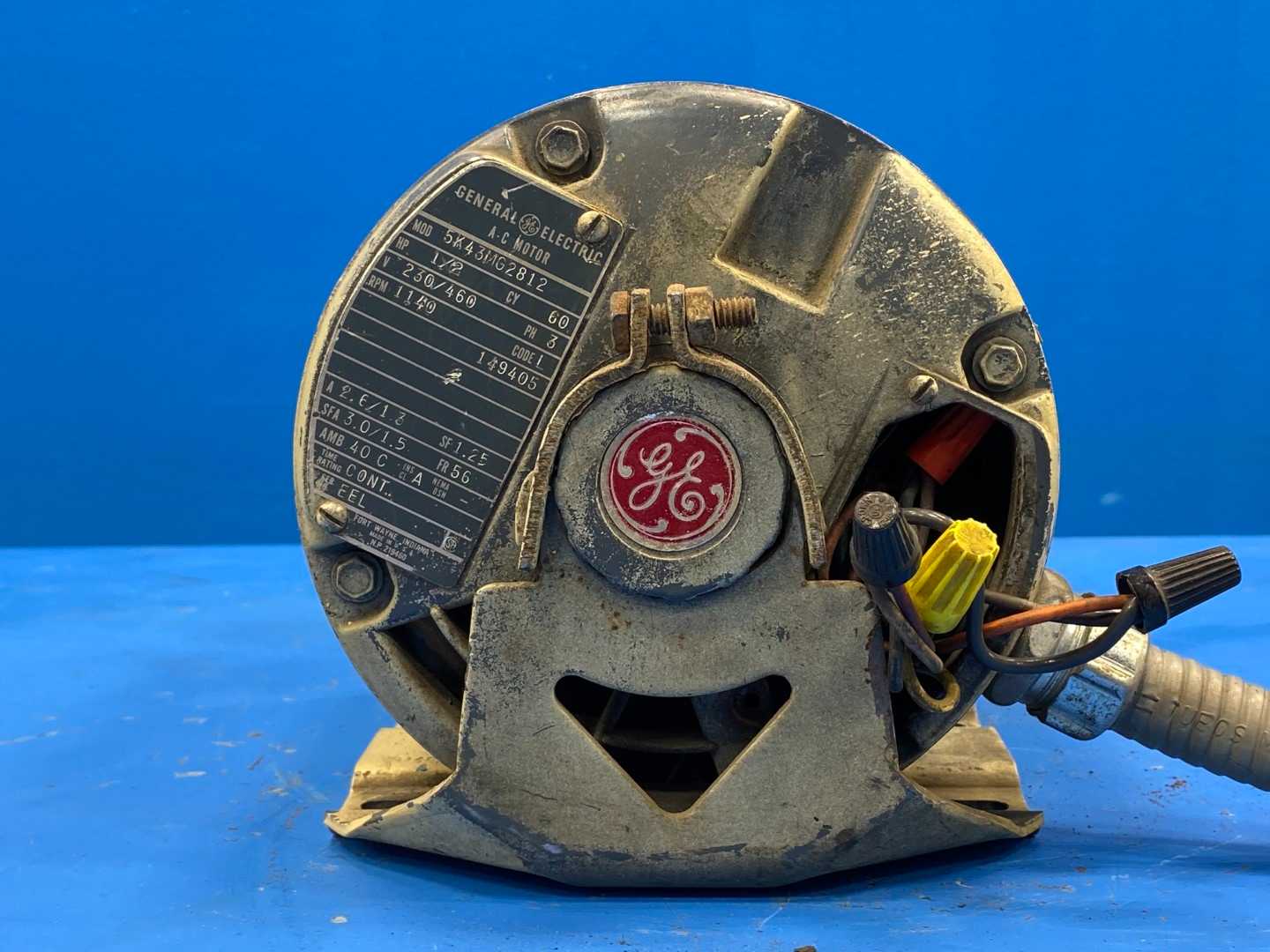 General Electric 5F43MG2812 A-C Motor 1/2HP 230/460V 1140RPM 3PH