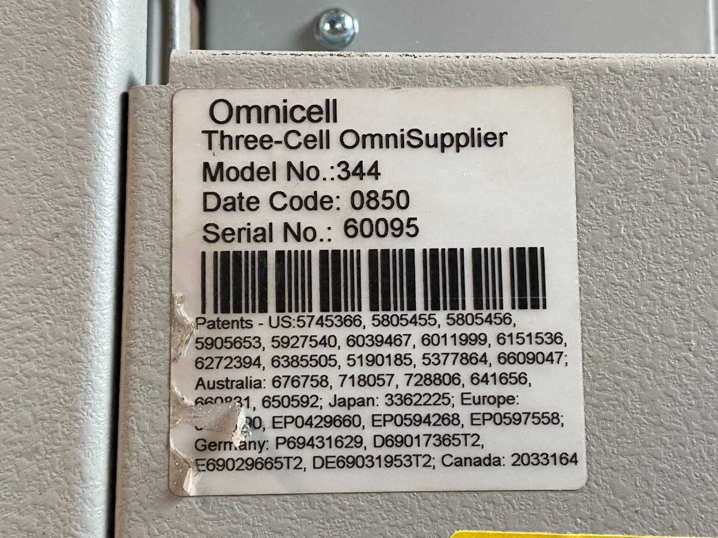 Omnicell 3 Cell 344 OmniSupplier No SD Card w/ Omnicell Gun Scanner AMDS