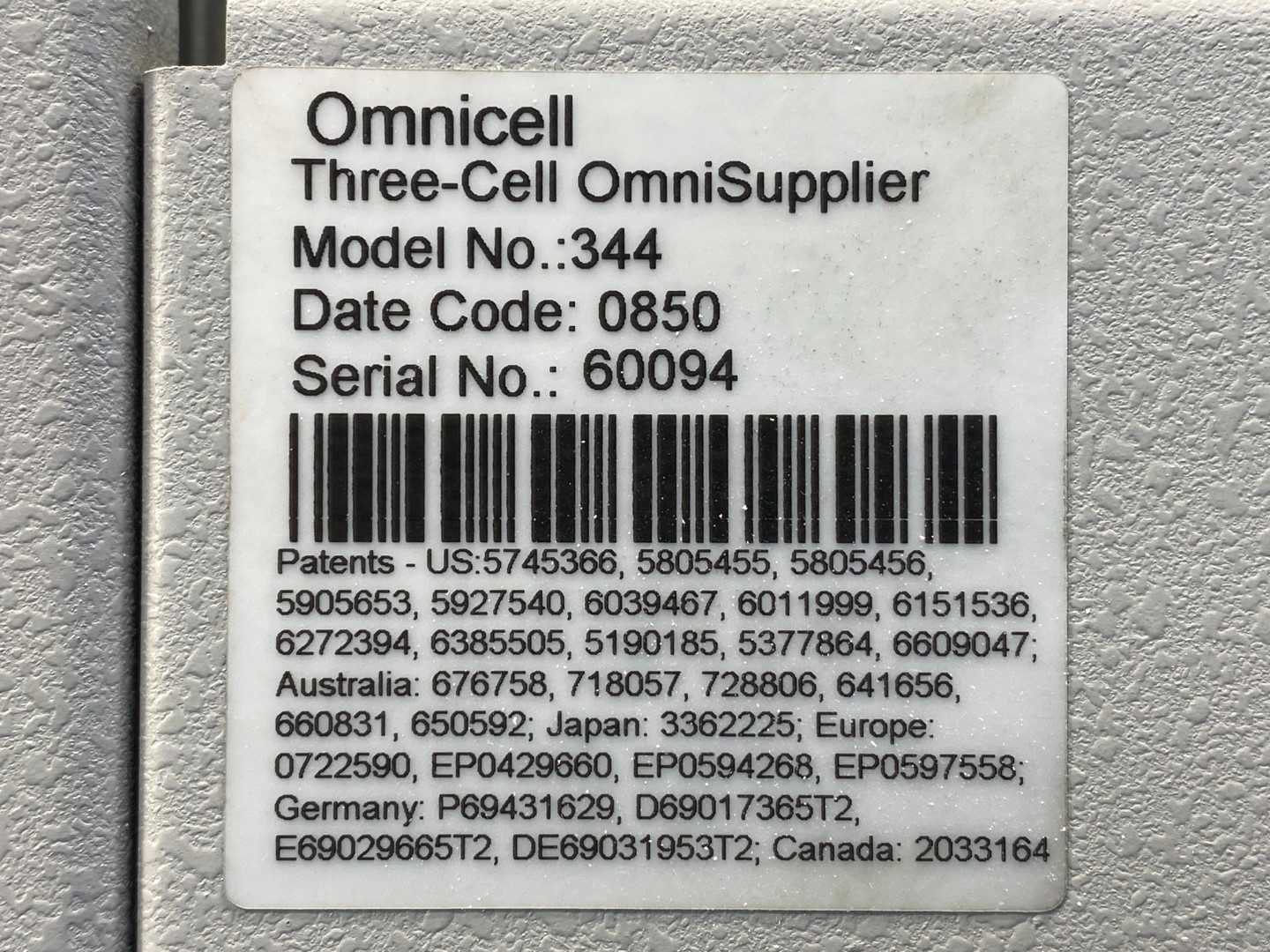 Omnicell 3 Cell OmniSupplier No SC Card w/ Zebra Gun Scanner(Top Left Door Bent)