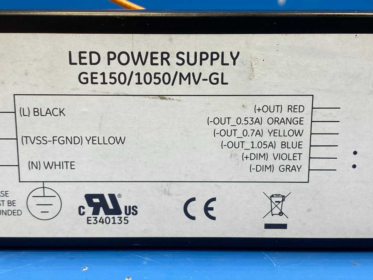 GE LED Systems Power Supply GE150/1050/MV-GL