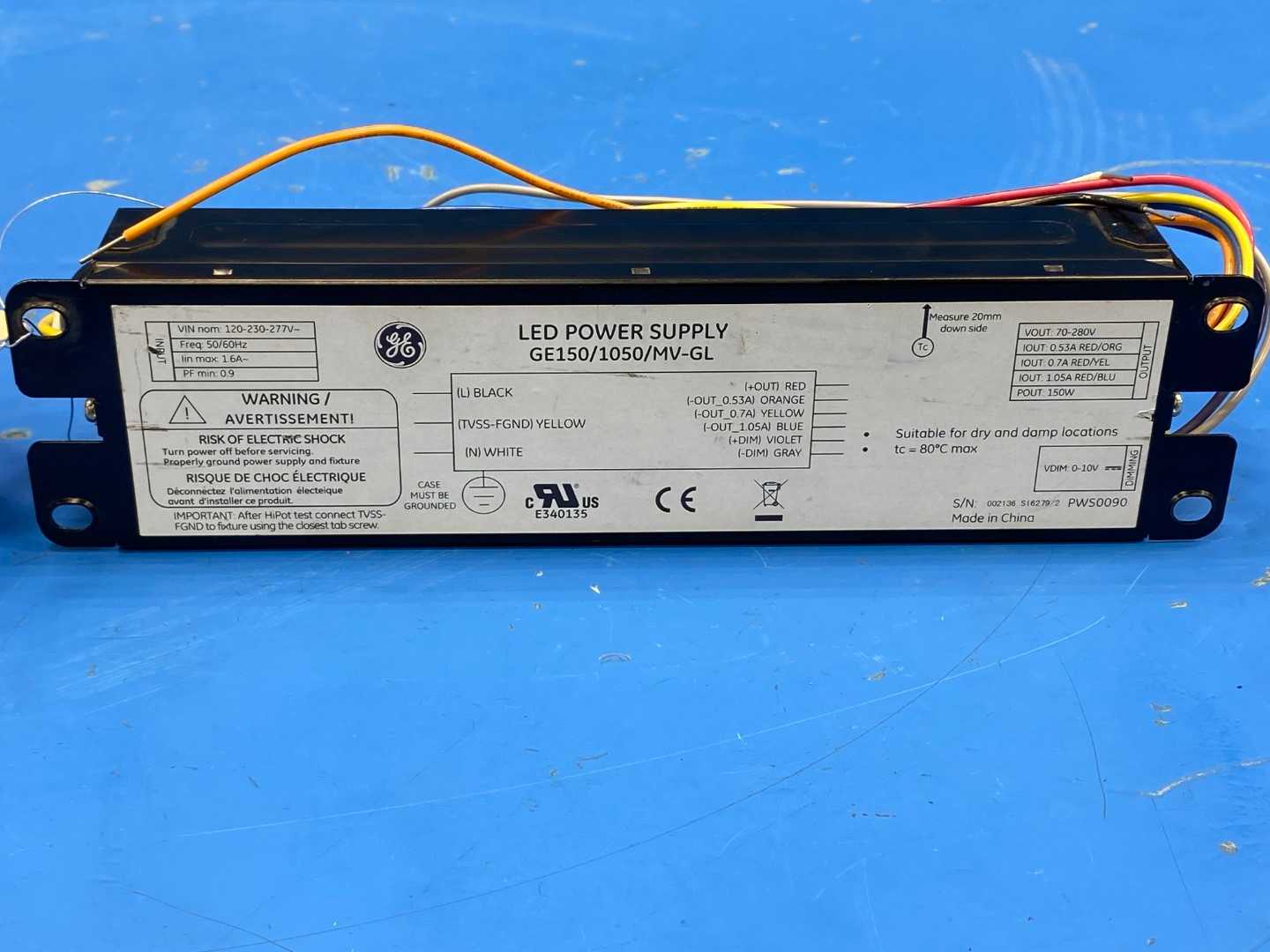 GE LED Systems Power Supply GE150/1050/MV-GL