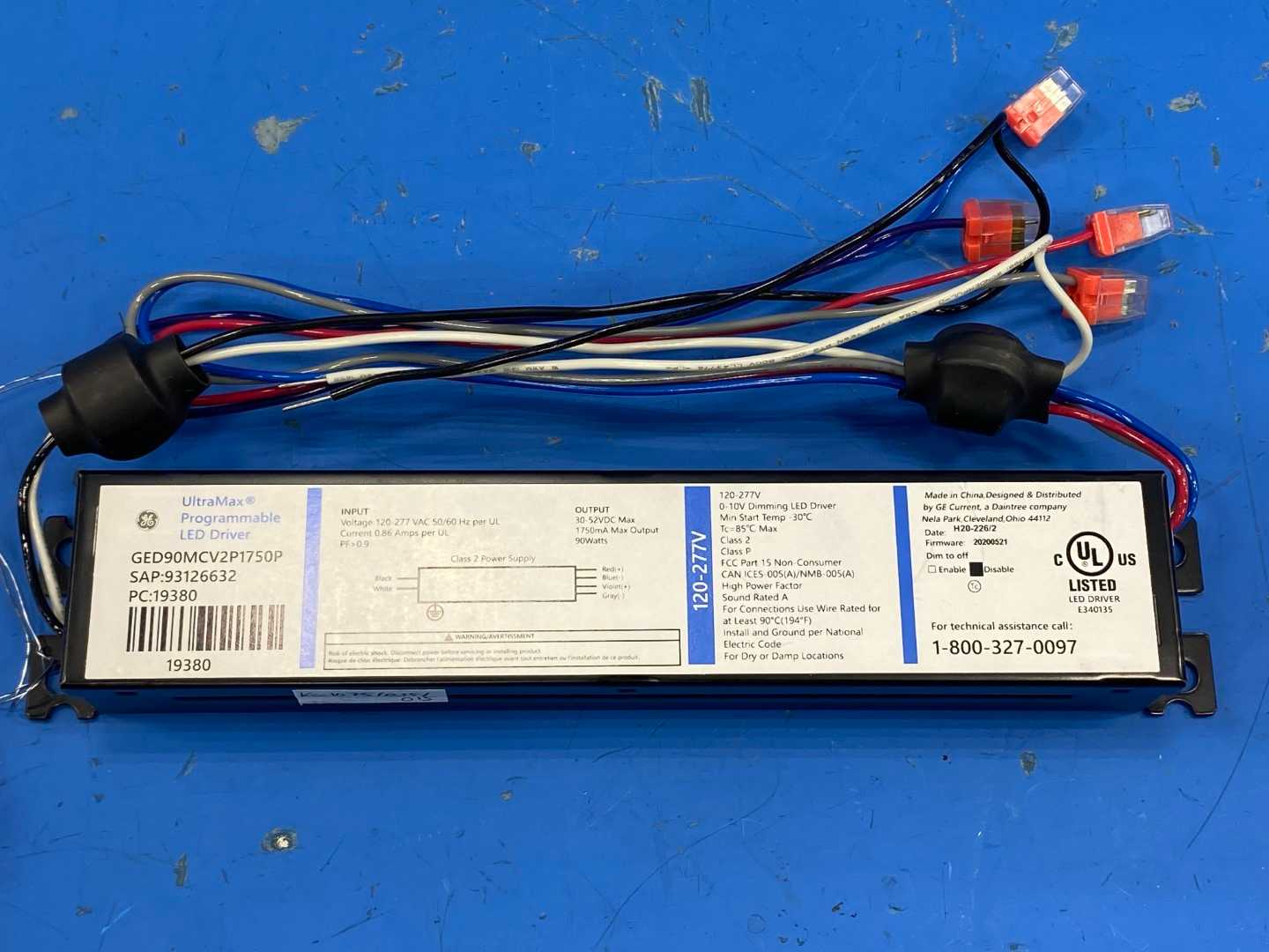 GE UltraMax Programmable LED Driver GED90MCV2P1750P 93126632