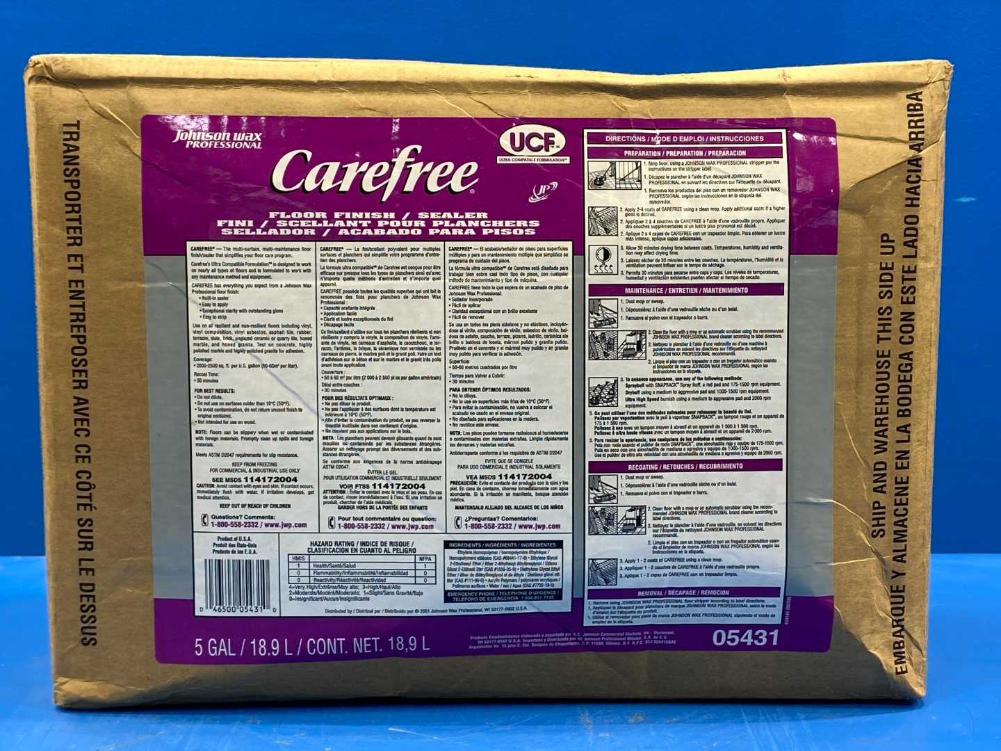 Johnson Wax Carefree Floor Finisher 5GAL