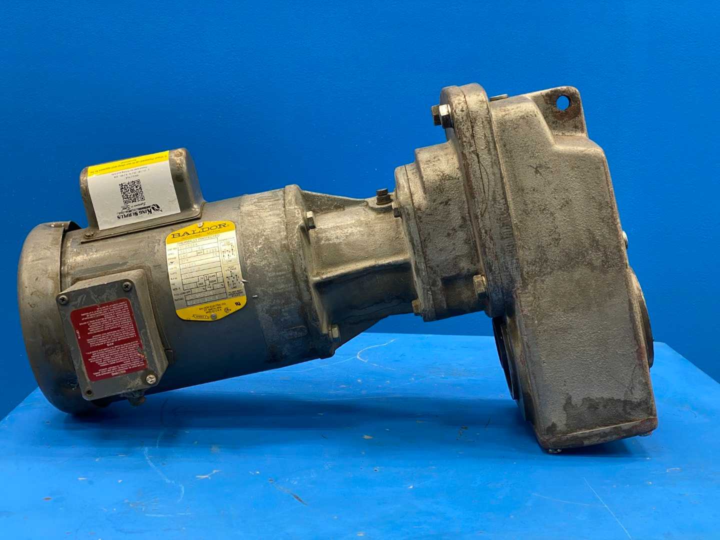 Baldor Motor VL5306A 3450RPM 3/4HP 1PH W/ Nord Gear 2382az-63 S/4