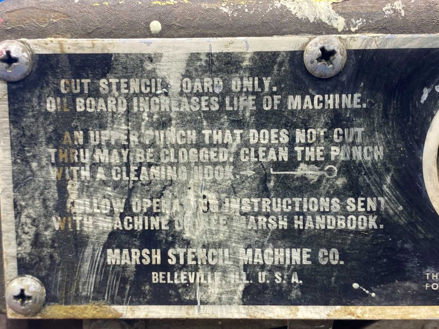 Marsh Model S 3\4" Stencil Machine 