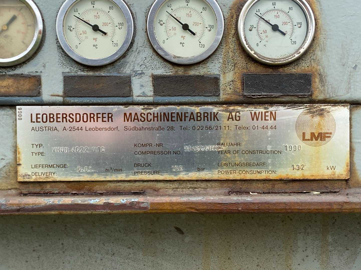Leobersdorfer Maschinenfabrik AG Wein LMF VHG1 4622 W15 904622067 Air Compressor