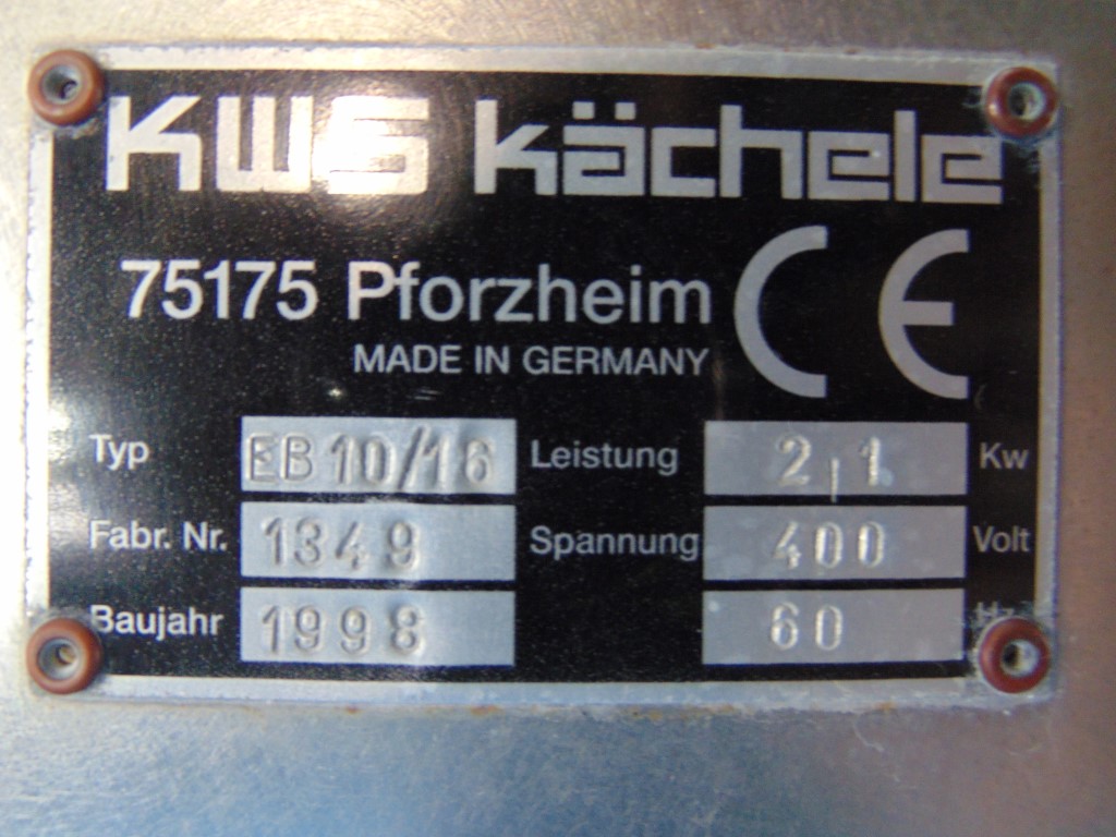 KWS Pforzheim Investment Mixing Machine - Model Kachele EB10/16 - High-Efficiency Industrial Mixer