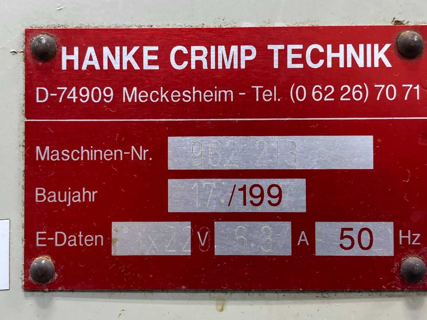 HANKE CRIMP-TECHNIK Crimping Press CRIMPMATIC 962 213