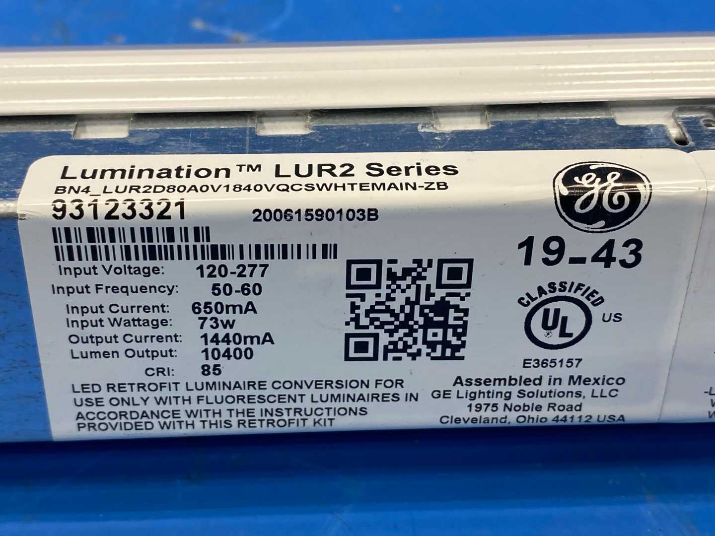 GE Lumination LUR2 120/277 73W Liminaire 4' Series 20061590103B  93123321