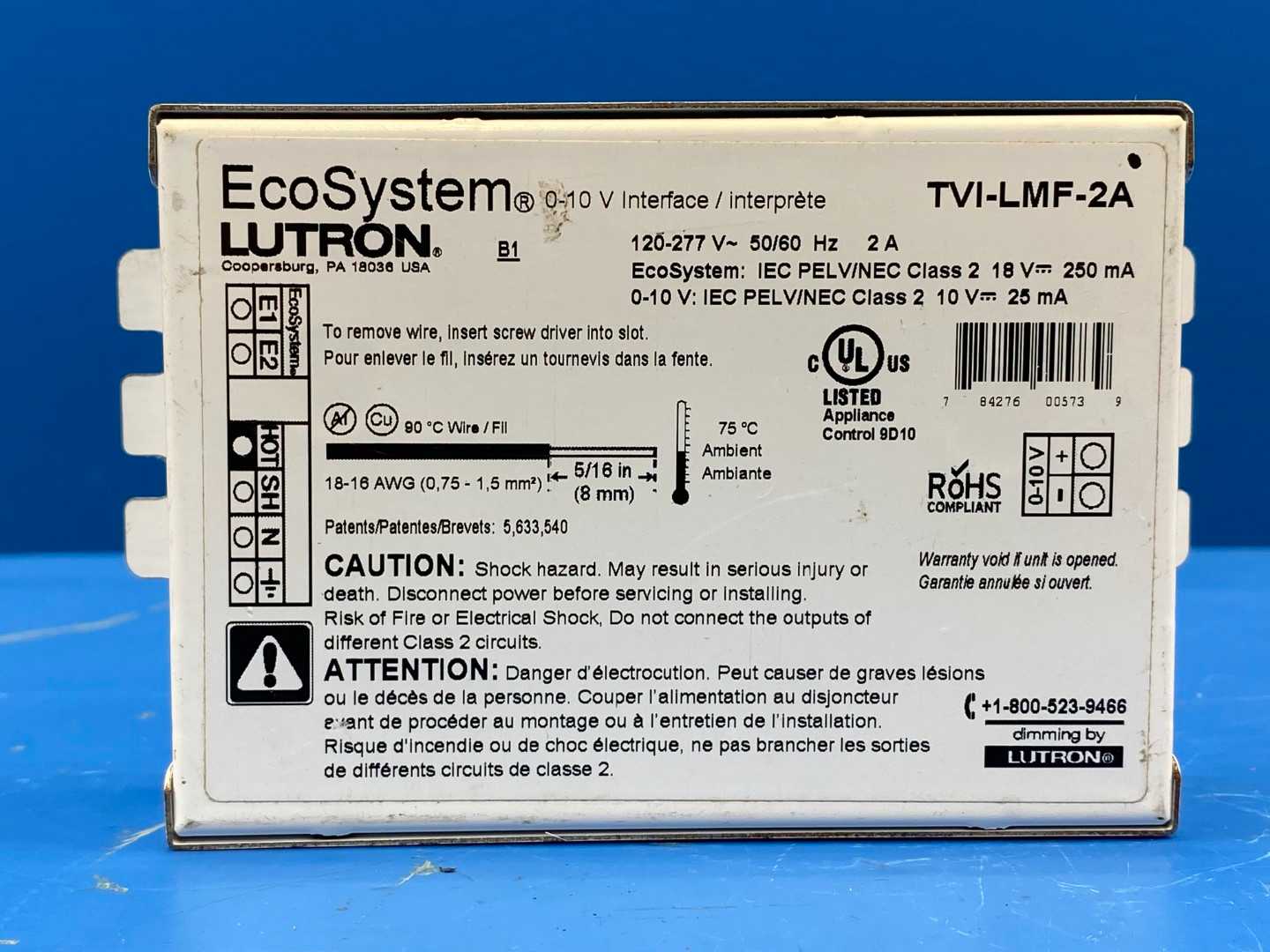 EcoSystem LUTRON 0-10v Interface  TVI-LMF-2A 