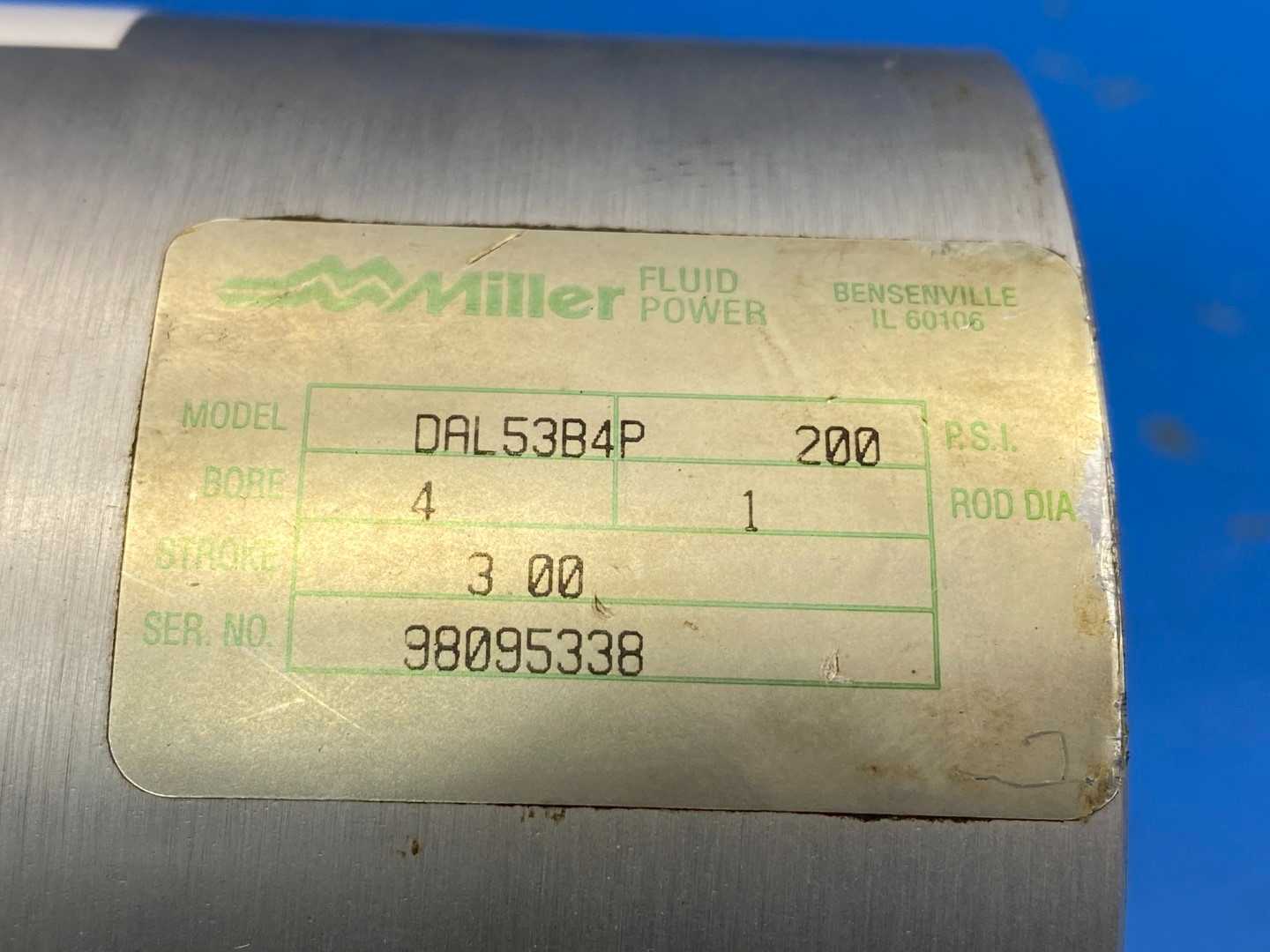 Miller Fluid Power DAL53B4P Cylinder Housing 4" Bore 3" Stroke Length