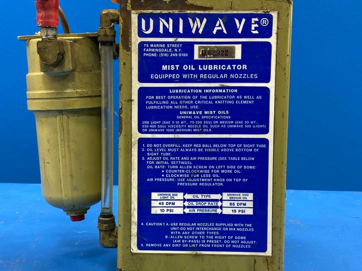 Uniwave U62922 OIL LUBRICATOR