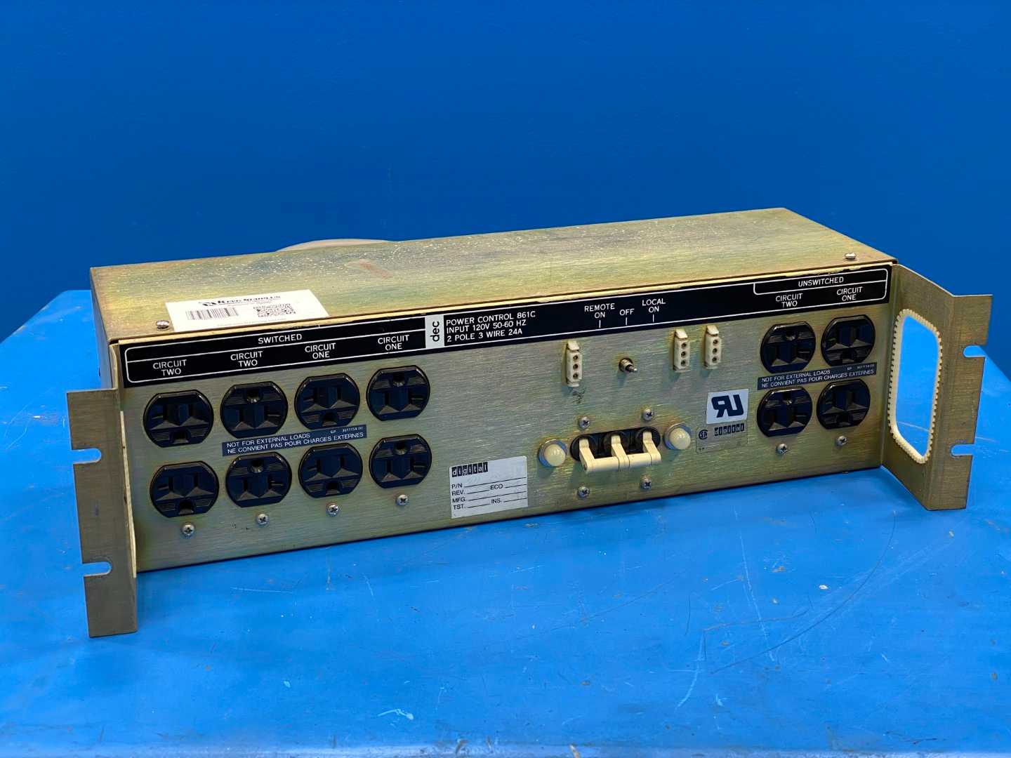 MARWAY MPD 861C 24A 120V 50-60Hz Rack Mount Power Distribution System