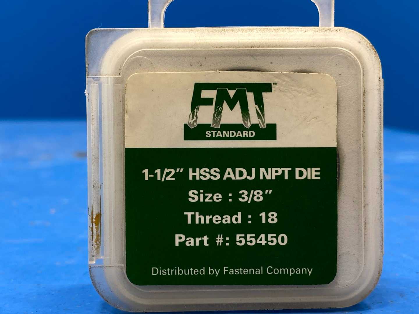 FMT Standard 1-1\2" HSS ADJ NPT DIE Size: 3/8 Thread 18 PRT 55450