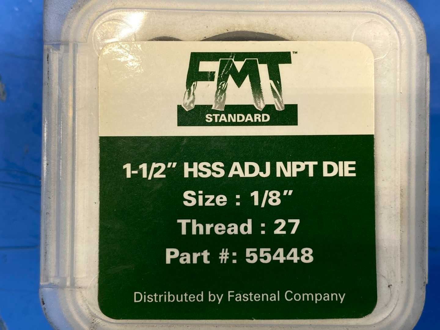 FMT Standard 1-1\2" HSS ADJ NPT DIE Size: 1/8 Thread 27 PRT NO 55448