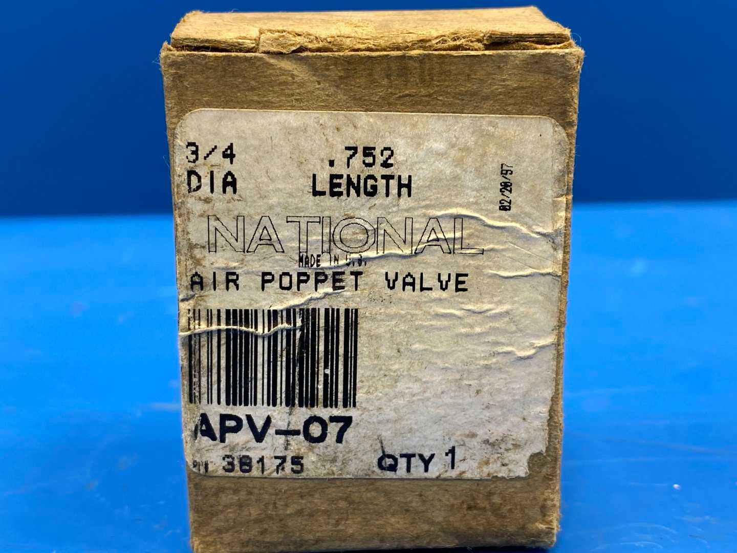 National APV-07 Air Poppet Valve 3/4 DIA .752