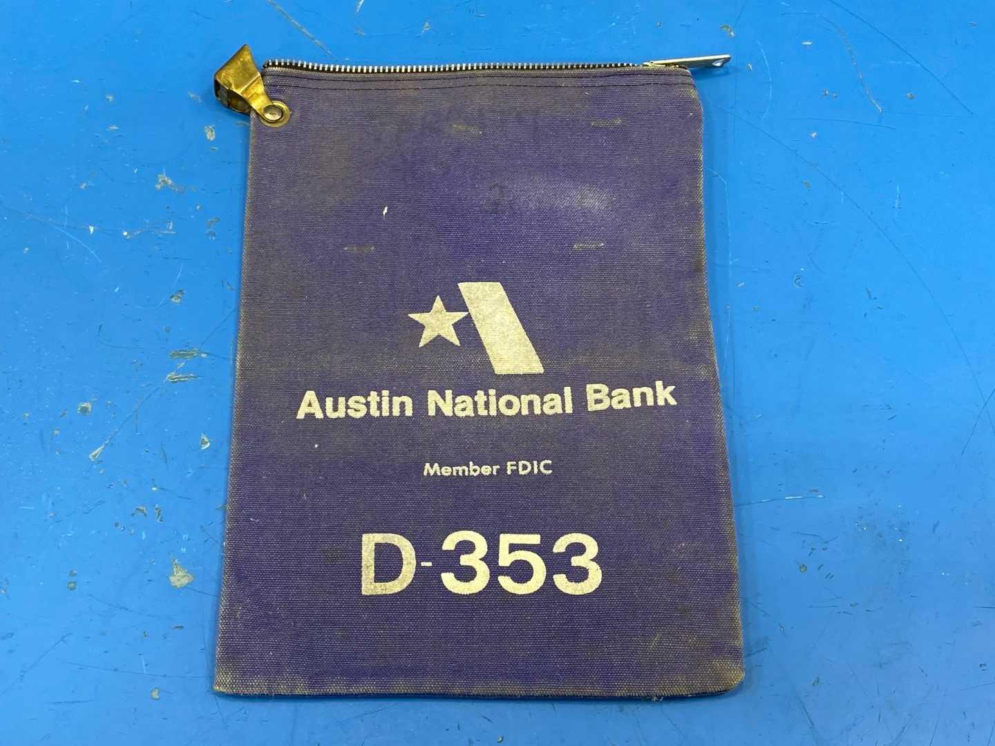 RIchardson Adv. & Mkting 11-1/2" x 8" Austin National Bank Blue Bank Bag 