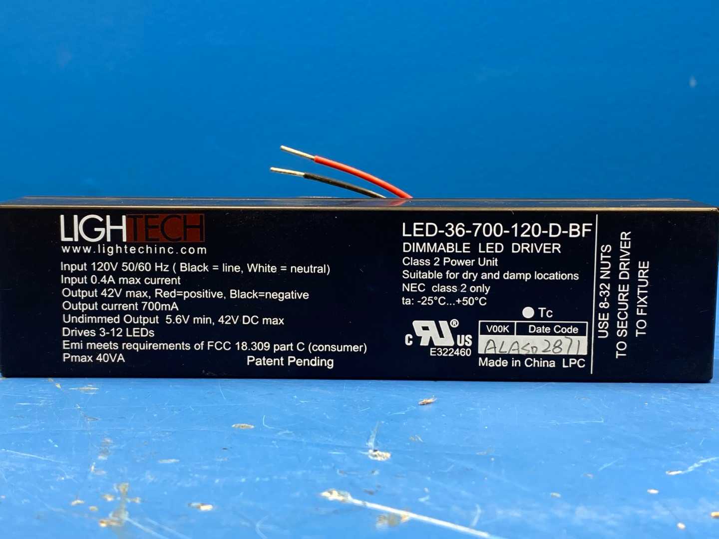 Lightech Dimmable LED Driver LED-36-700-120-D-BF   66899