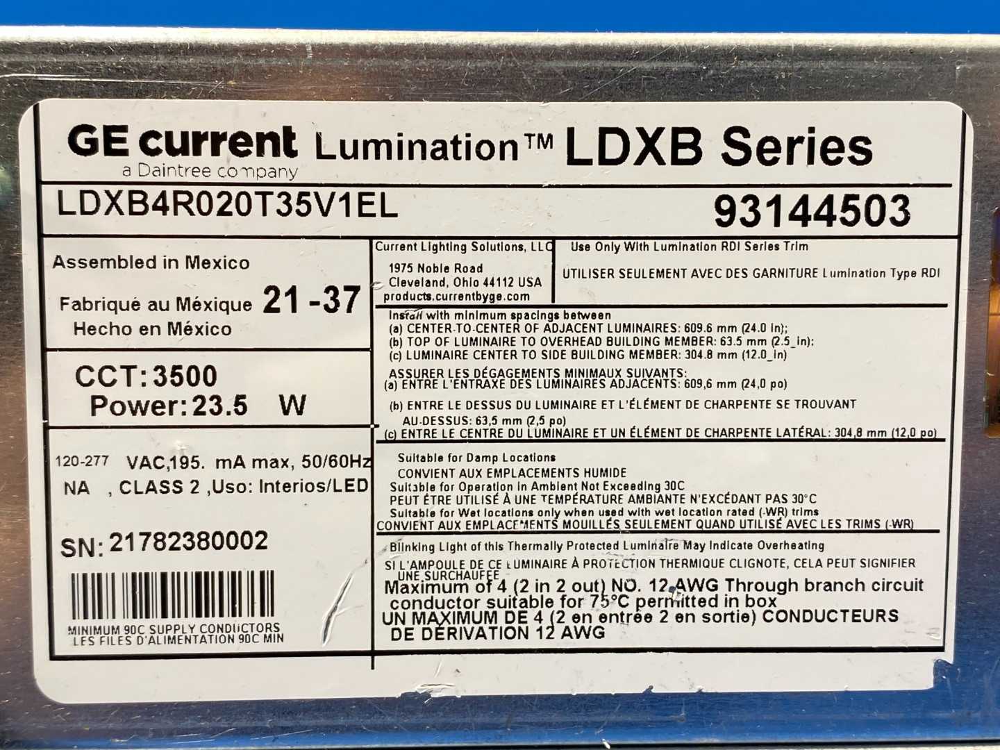 GE Current LDXB Series LDXB4R020T35V1EL 93144503