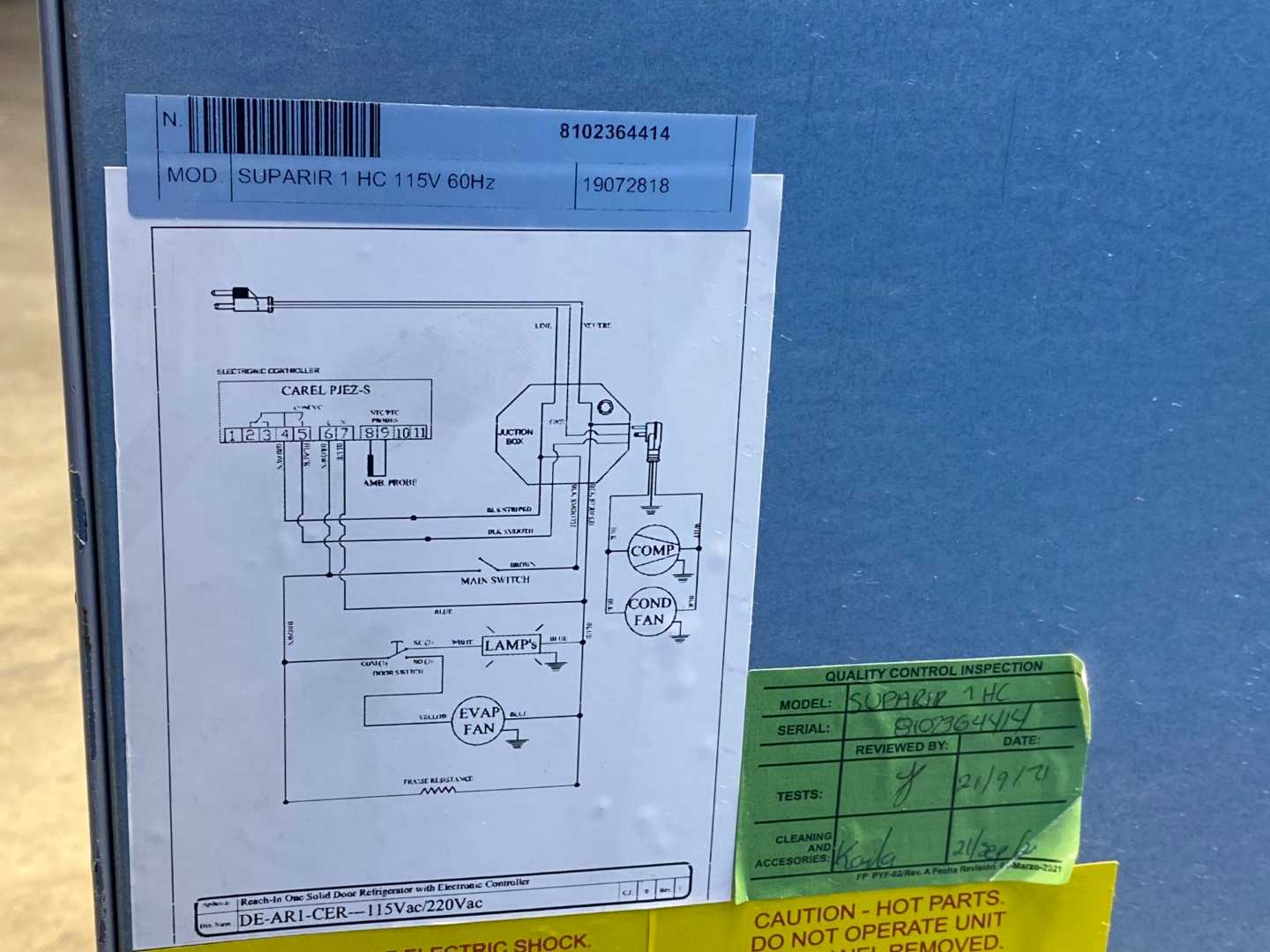 Supreme Refrigerat Reach-in Refrigerator with Electric Controller SUPARIR 1 HC