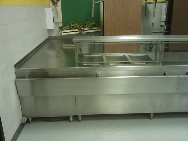 Large A La Carte Line - 3 Hot Wells - 120" x 96" x 34" - Commercial Food Service Equipment