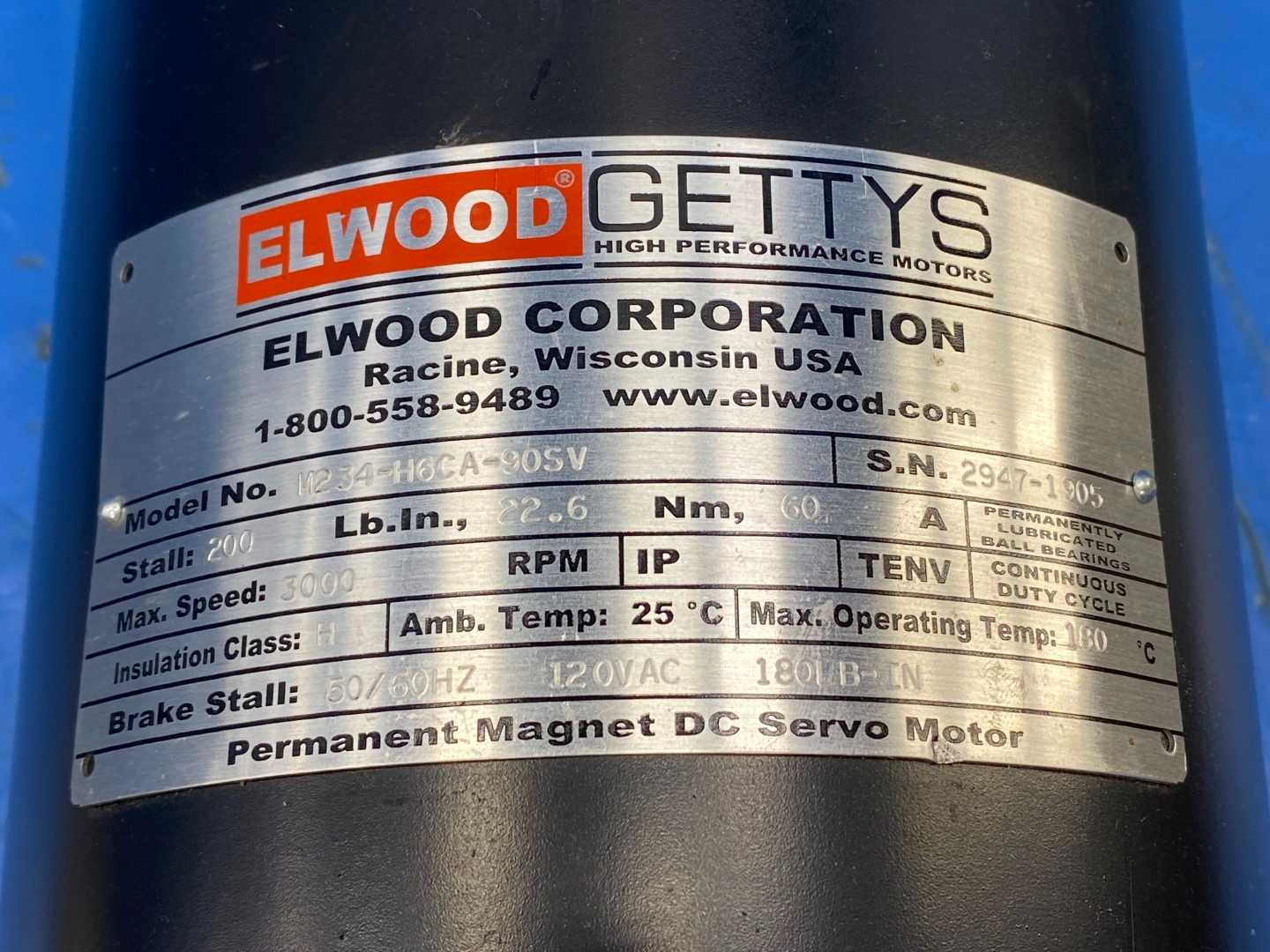 Elwood Gettys M-234-H6CA-90 Servo Motor  D.C Size 2-1 Series 18