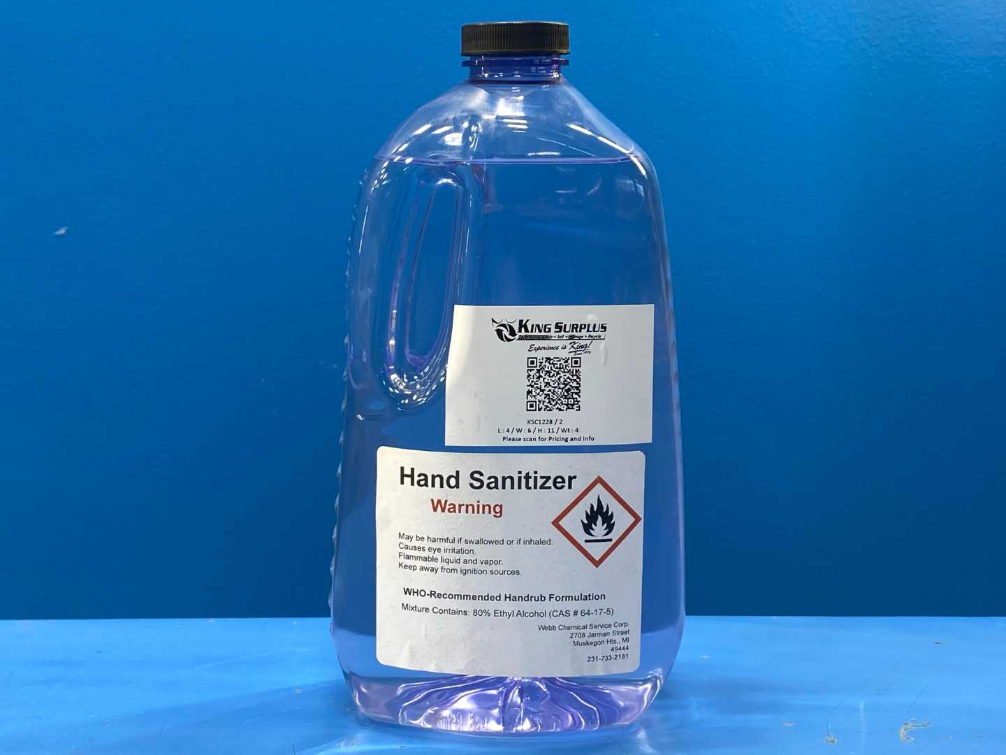 Hand Sanitizer Liquid 80% Ethyl Alcohol (Webb Chemical)