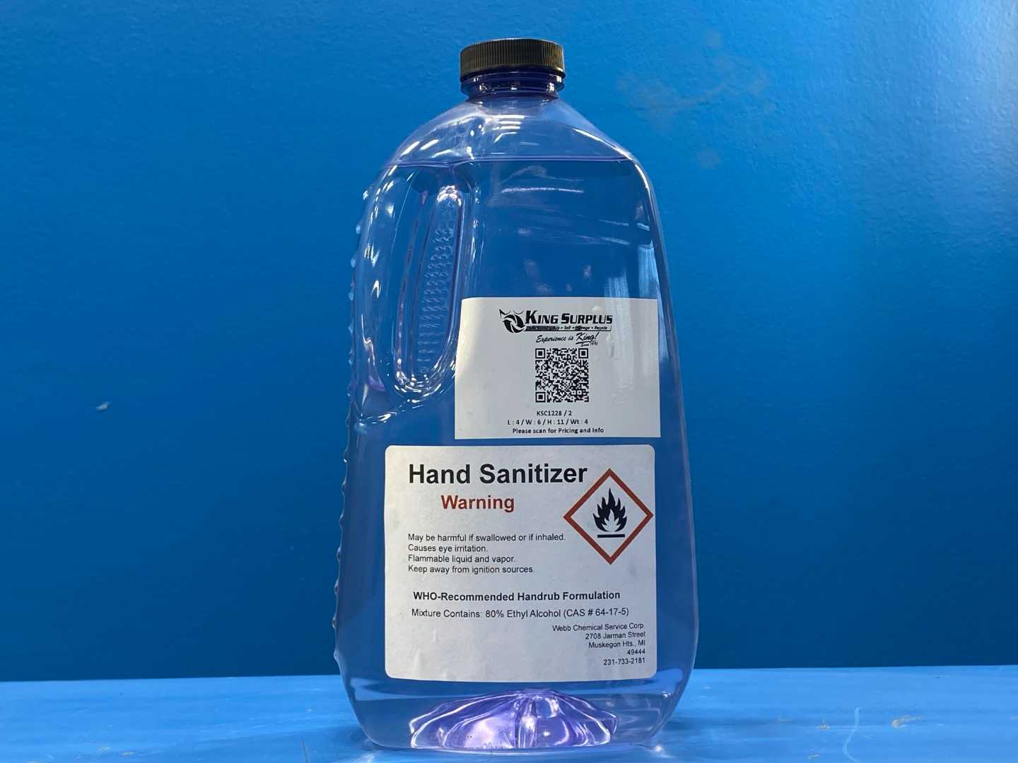 Hand Sanitizer Liquid 80% Ethyl Alcohol (Webb Chemical)