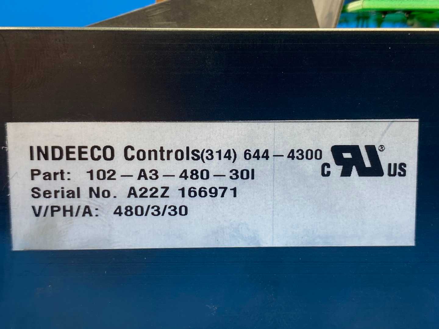 Indeeco Controls Power Controller 102-A3-480-30I