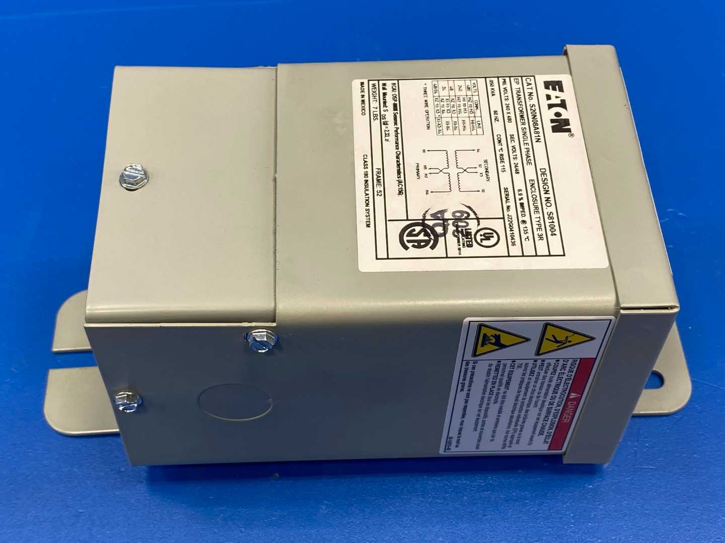 Eaton S20N08A81N Type 3R Single Phase Transformer S81004