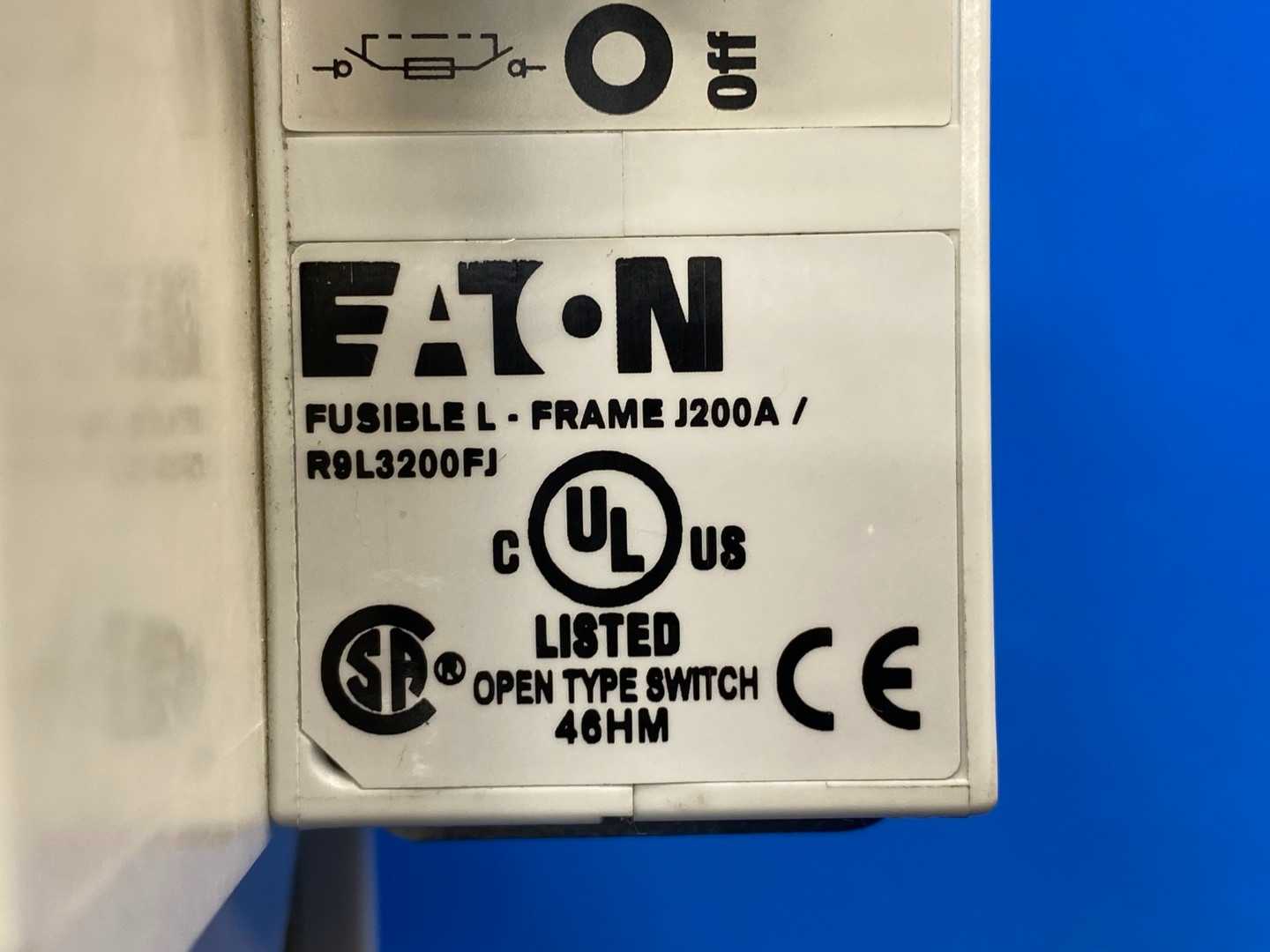 Eaton R9L3200FJ Fusible Rotary Disconnect Switch 200A 3 Pole 600VAC 