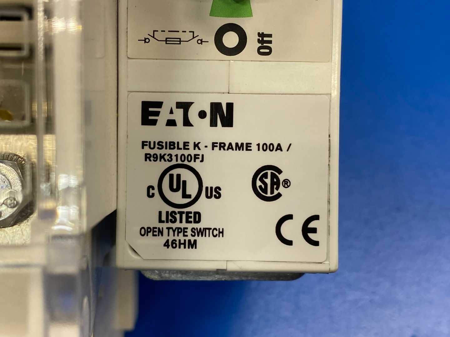 Eaton R9K3100FJ 3-Pole Switch Disconnect 100A 