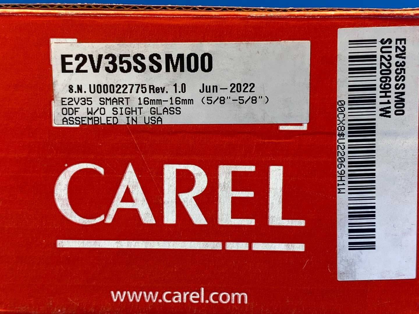 Carel E2V35SSM00 5/8-5/8" Electronic Expansion Valve