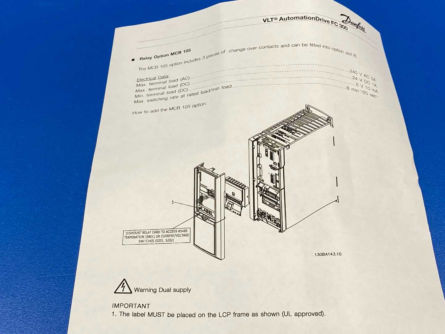 Danfoss VLT Control Panel LCP 105 130B1110