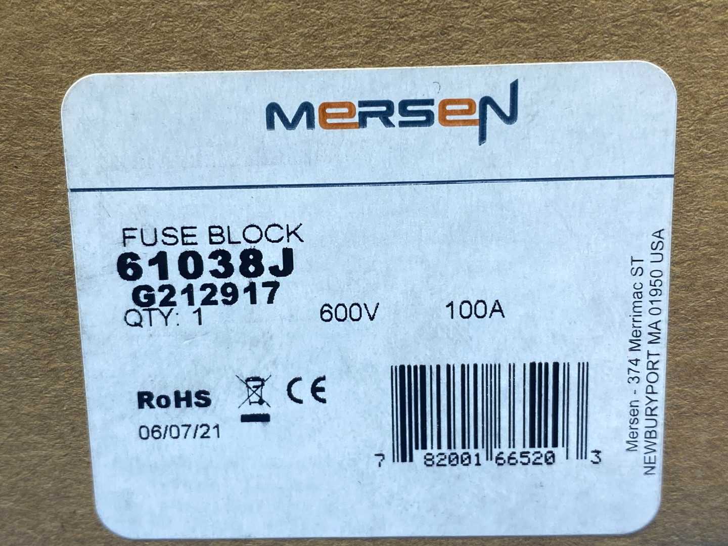 Ferraz Shawmut 61038J Fuse Block 600V-100A 3 Pole