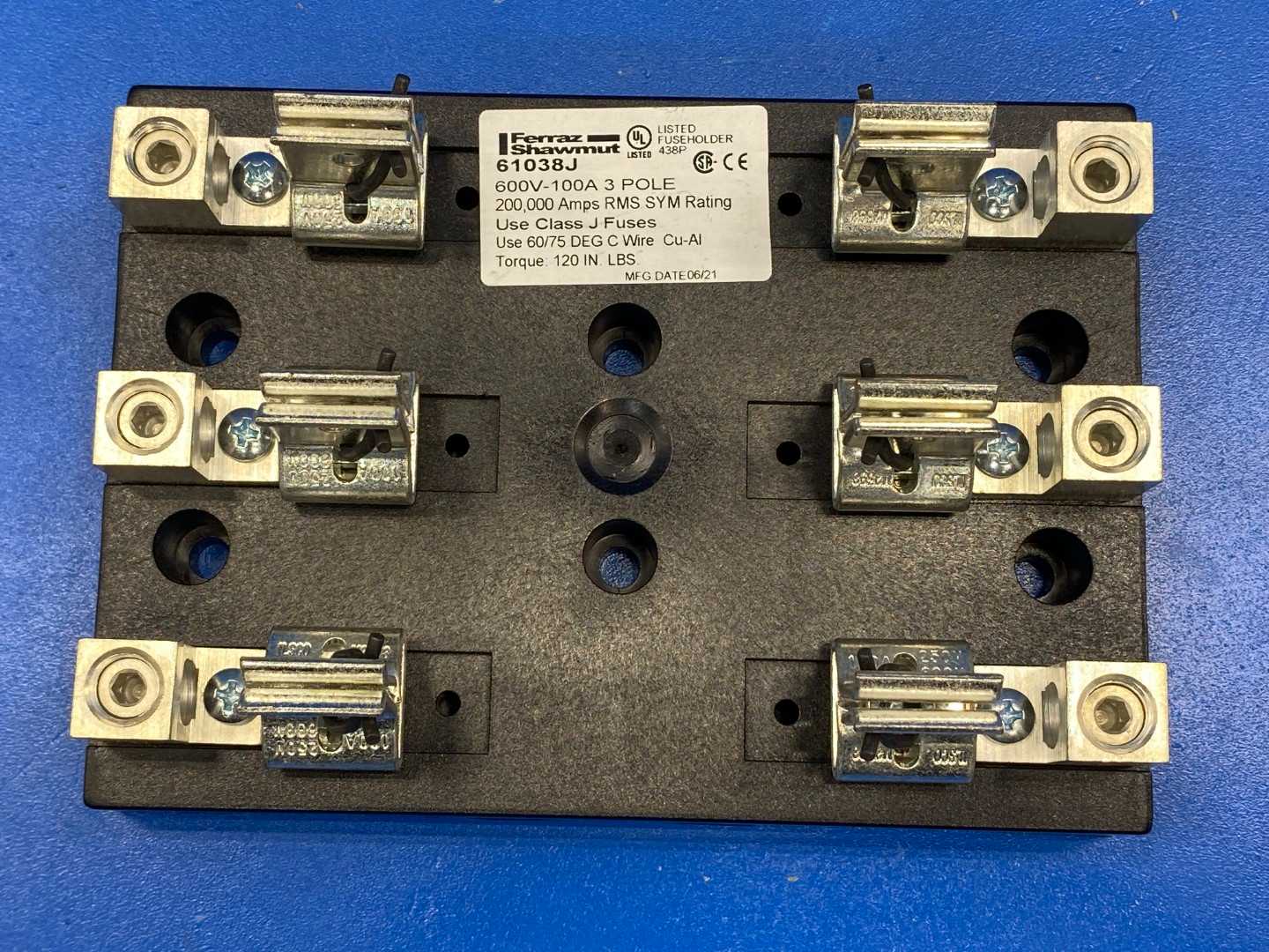 Ferraz Shawmut 61038J Fuse Block 600V-100A 3 Pole