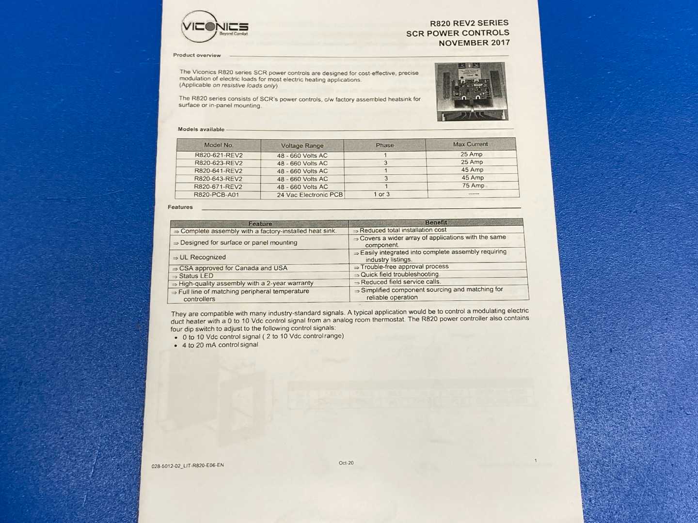 Schneider Electric R820-623-REV2 SCR Power Controller