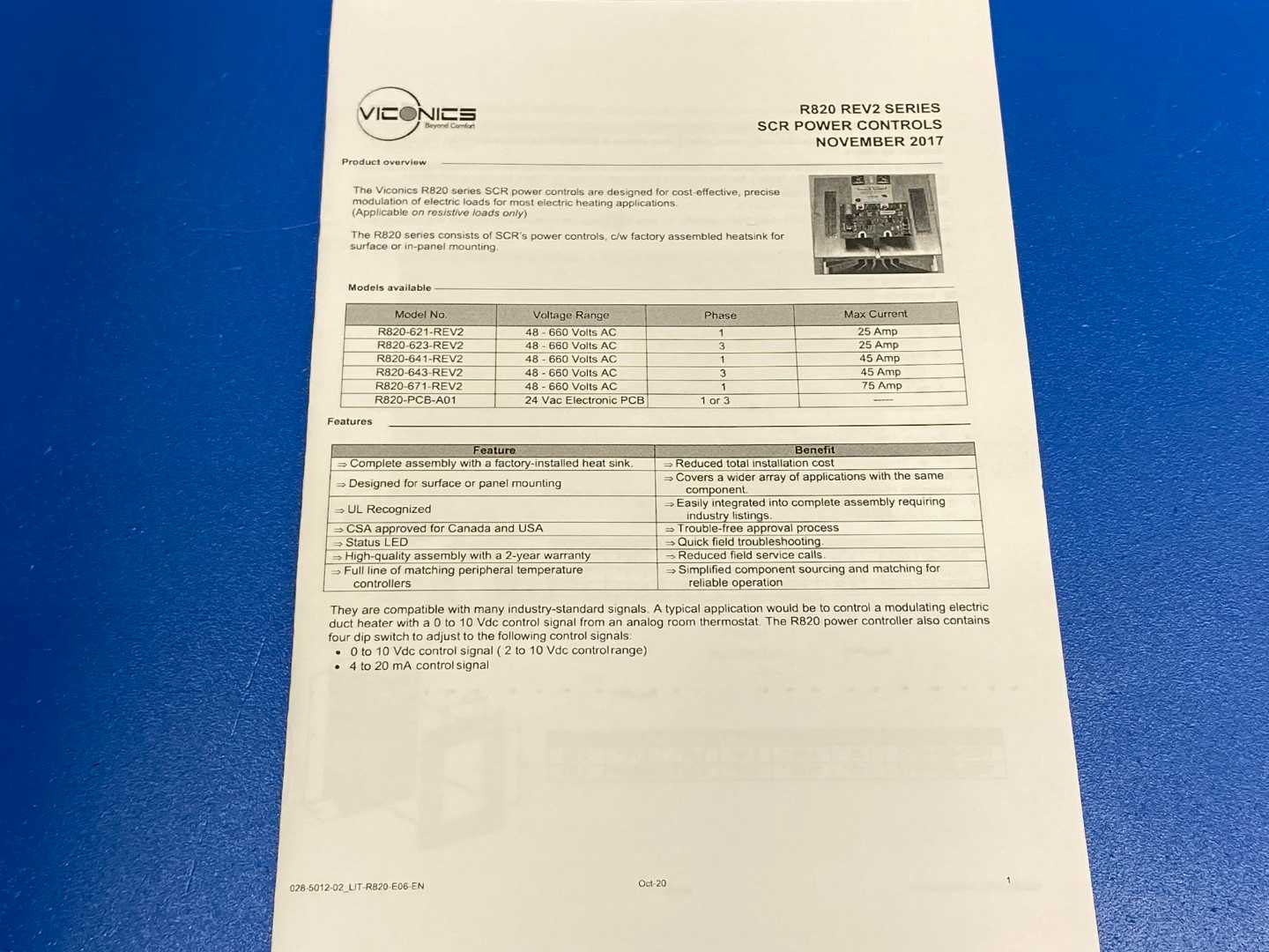 Schneider Electric R820-621-REV2 SCR Power Controller