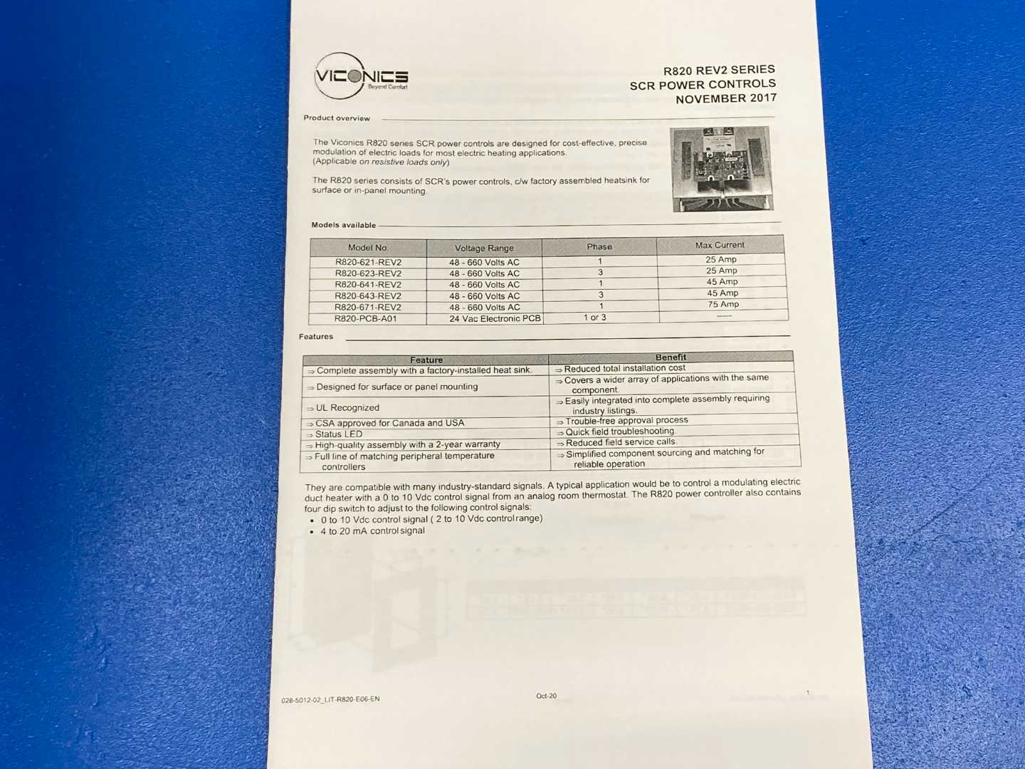 Schneider Electric R820-671-REV2 SCR Power Controller