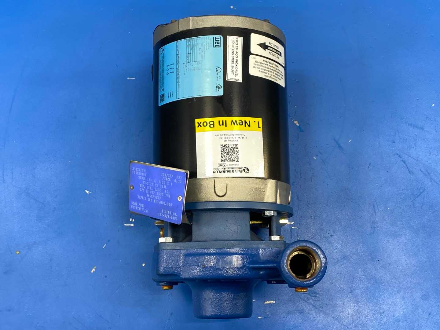 WEG 73560S3HJP56J-S Motor with Scot Pump 128 SF 1.25 x 1 - 3/4 HP 