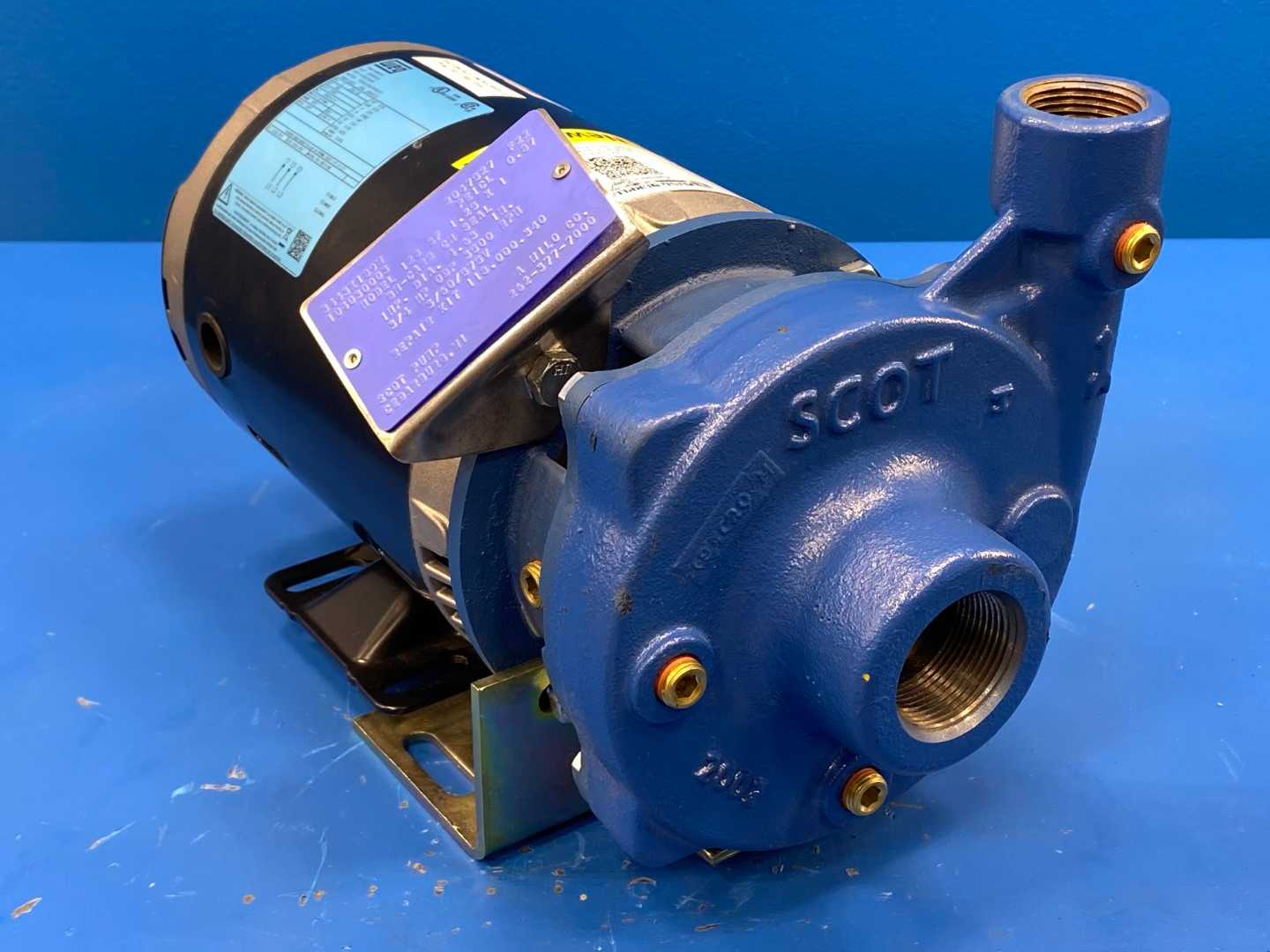 WEG 73560S3HJP56J-S Motor with Scot Pump 128 SF 1.25 x 1 - 3/4 HP 