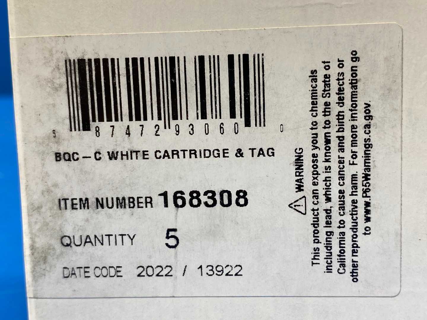 Sporlan Thermostatic Expansion Valve 168308 BQC-C White Cartridge & Tag
