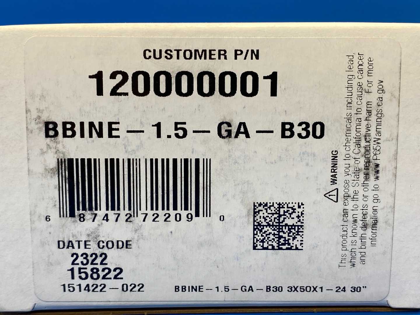 Sporlan BBINE-1.5-GA-B30 3 x 50 x 1-24 30" Thermal Expansion Valve