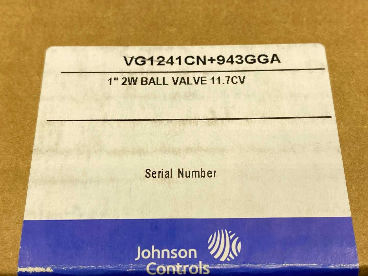 Johnson Controls VG1241CN+943GGA, 1" 2W Ball Valve 11.7CV